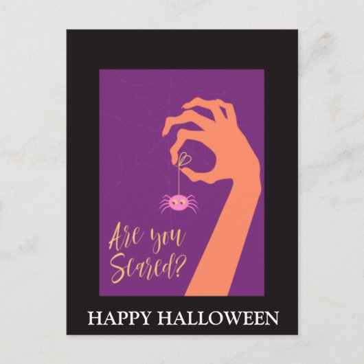 Halloween-avond met Spider Party Briefkaart (Voorkant)