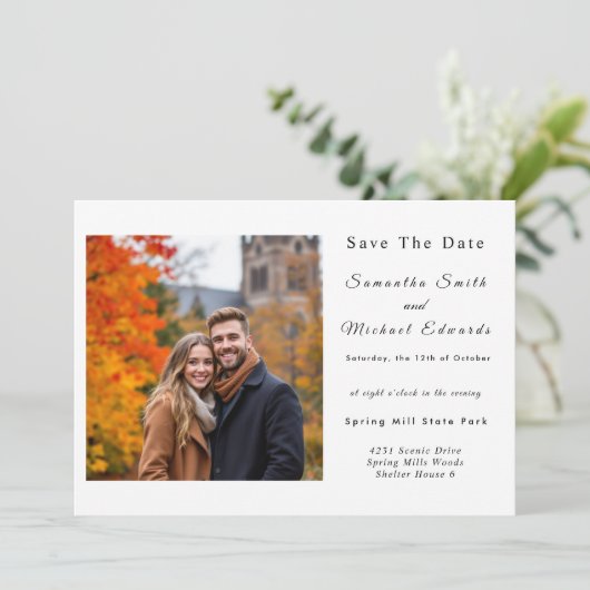 Halloween avondbruiloft Bewaar de datum Kaart (Staand voorkant)