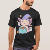 Halloween Axolotl Pumpkin Cute Kawaii Ghost Kids T-shirt (Voorkant)