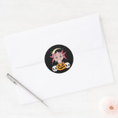 halloween axolotl ronde sticker (Envelop)