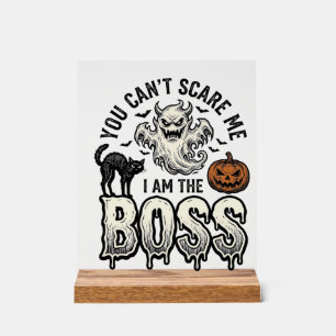 Halloween Baas Geest Vintage Gravure Shirt Ontwerp Acryl Bord