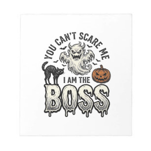 Halloween Baas Geest Vintage Gravure Shirt Ontwerp Notitieblok