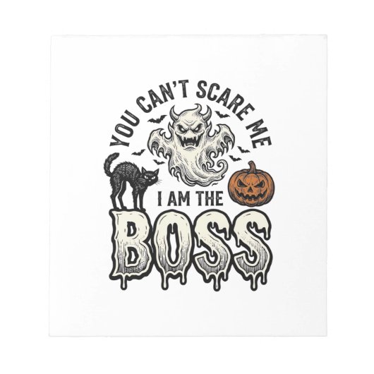 Halloween Baas Geest Vintage Gravure Shirt Ontwerp Notitieblok (Voorkant)