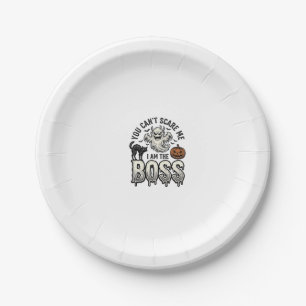 Halloween Baas Geest Vintage Gravure Shirt Ontwerp Papieren Bordje