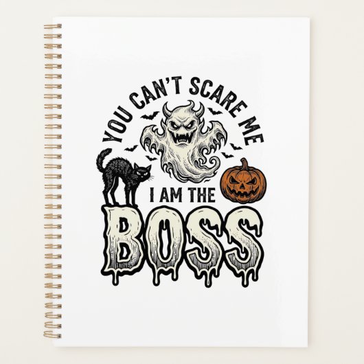 Halloween Baas Geest Vintage Gravure Shirt Ontwerp Planner (Voorkant)