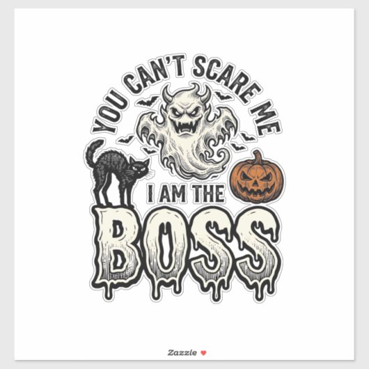 Halloween Baas Geest Vintage Gravure Shirt Ontwerp Sticker (Vel)