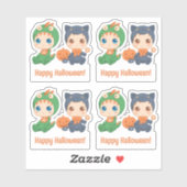 Halloween Babies Black Cat Dragon Custom Text 4 Sticker (Vel)