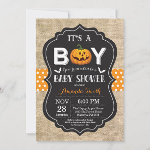 Halloween Baby Boy Shower - Uitnodigingskaart Burl Kaart