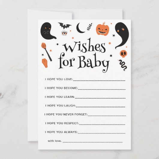 Halloween Baby Boy Shower Wensen voor Baby Kaart (Voorkant)
