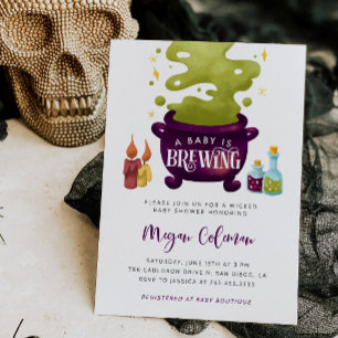 Halloween Baby breekt heks Baby shower Kaart