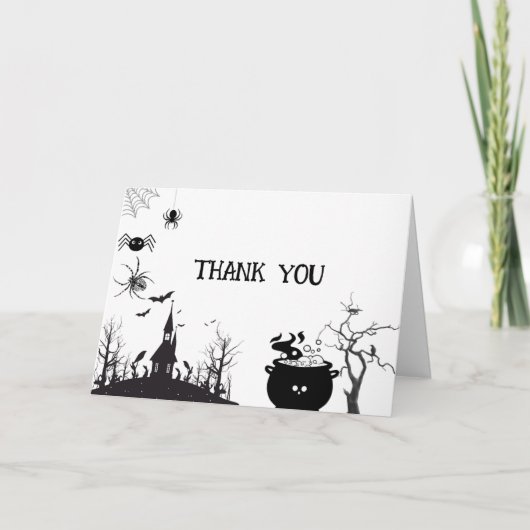 Halloween Baby Brewing dank u Baby shower Bedankkaart (Voorkant)