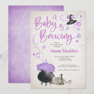 Halloween Baby Brewing Shower Kaart