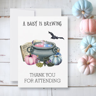 Halloween Baby Brewing Witch Gender onthullen Bedankkaart