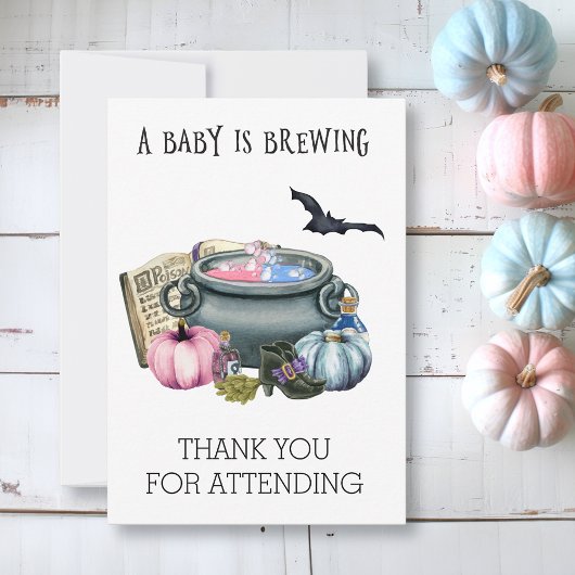 Halloween Baby Brewing Witch Gender onthullen Bedankkaart
