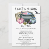 Halloween Baby Brewing Witch Gender onthullen Kaart (Voorkant)