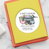 Halloween Baby Brewing Witch Gender onthullen Ronde Sticker