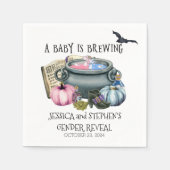 Halloween Baby Brewing Witch Gender onthullen Servet (Voorkant)