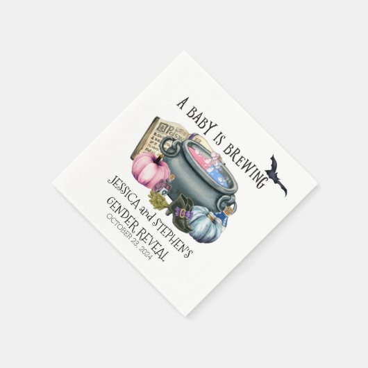 Halloween Baby Brewing Witch Gender onthullen Servet (Hoek)
