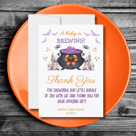 Halloween baby brouwen baby shower schattig bedankkaart