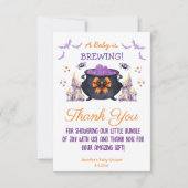 Halloween baby brouwen baby shower schattig bedankkaart (Voorkant)