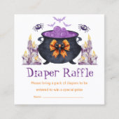 Halloween baby brouwen luier verloting baby shower informatiekaartje (Voorkant)