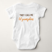 Halloween Baby Clothes Ze noemen me Lil Pumpkin Romper (Achterkant)