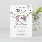 Halloween baby clothesline gender reveal invite. kaart (Staand voorkant)