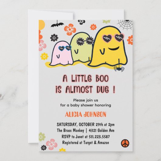 Halloween Baby Douche Uitnodigingen Bijna verwacht (Voorkant)