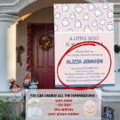 Halloween baby douche uitnodigingen klein boek roz