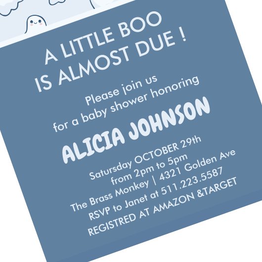 Halloween baby douche uitnodigingen kleine boo bla