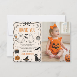 Halloween Baby foto Bedankkaart