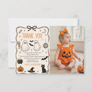 Halloween Baby foto Bedankkaart