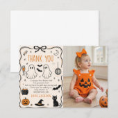 Halloween Baby foto Bedankkaart (Voorkant / Achterkant)