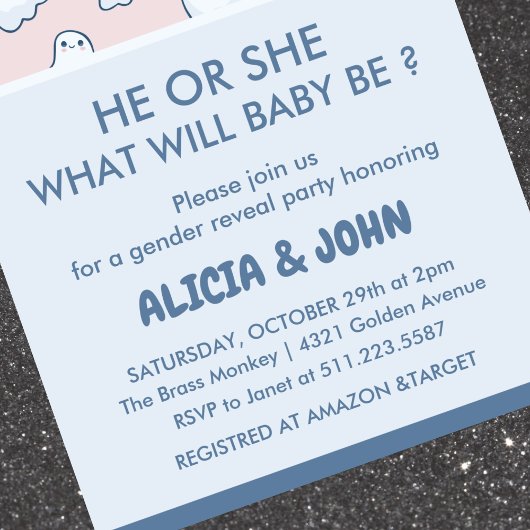 Halloween Baby gender onthullen uitnodiging Leuke 