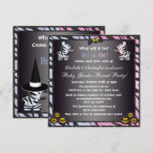 Halloween Baby Gender onthulling Zebras & Pumpkins Kaart (Voorkant / Achterkant)