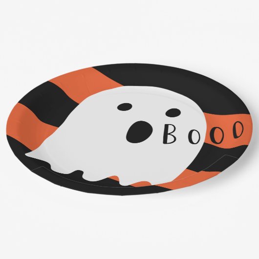 Halloween Baby Ghost Boo Papieren Bordje (Gekanteld)