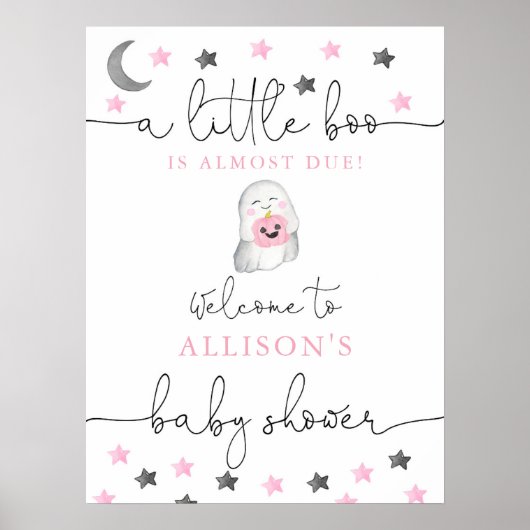 Halloween baby girl baby shower welkomstteken poster (Voorkant)
