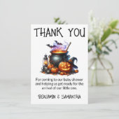 Halloween Baby is Brewing Shower Dank u kaart (Staand voorkant)