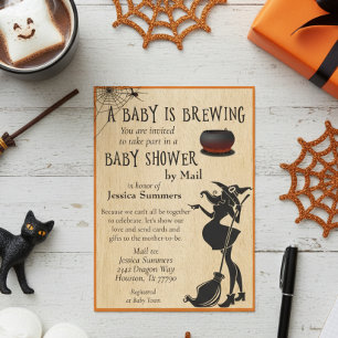 Halloween Baby is Brewing Shower per post Heks Kaart