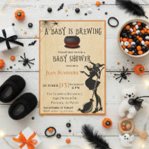 Halloween Baby is Brewing Witch Baby shower Herfst