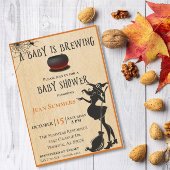 Halloween Baby is Brewing Witch Baby shower Herfst Kaart