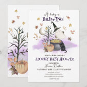 Halloween Baby is het brouwen van Baby shower Kaart (Voorkant / Achterkant)