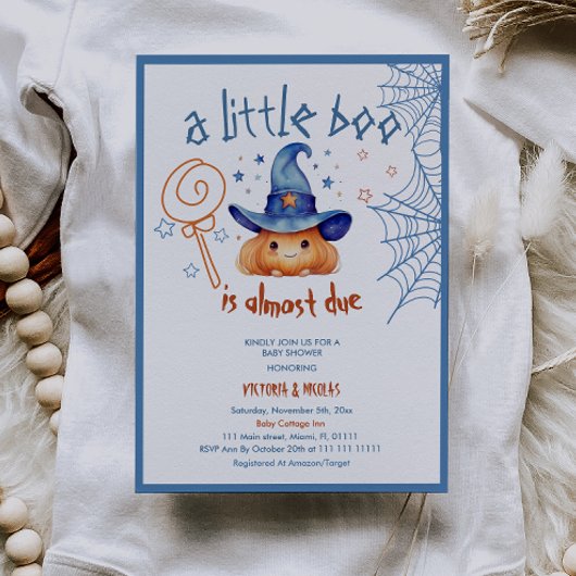 Halloween Baby Jongen Douche Pompoen Kaart