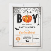 Halloween baby jongen doucheuitnodiging. Het is ee Kaart (Voorkant)