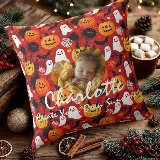 Halloween Baby kussen met foto en citaat