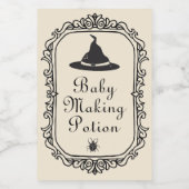 Halloween Baby Making Potion Drinken Grappig Spook Wijn Etiket (Enkel label)