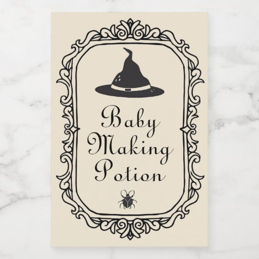 Halloween Baby Making Potion Drinken Grappig Spook Wijn Etiket (Enkel label)