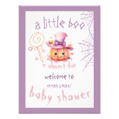 Halloween Baby Meisje Shower Pompoen Welkom Bord Foto Afdruk (Voorkant)