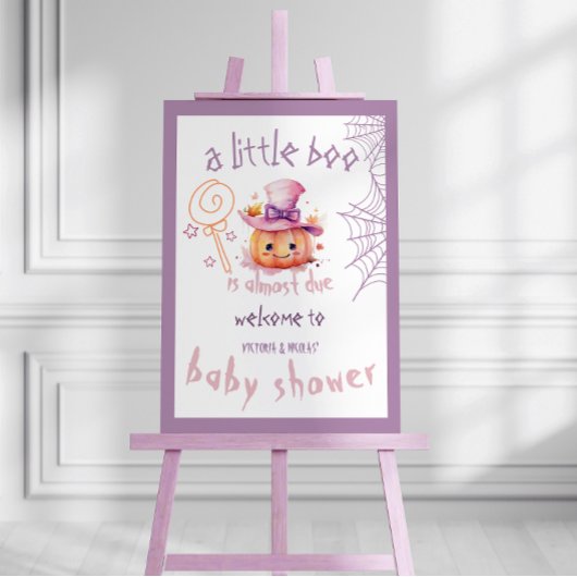 Halloween Baby Meisje Shower Pompoen Welkom Bord Foto Afdruk