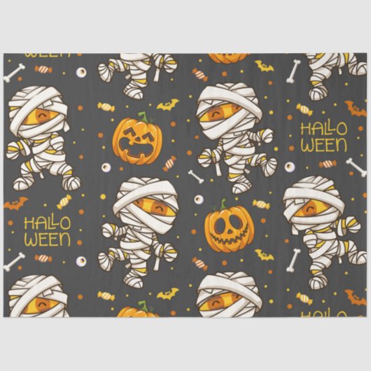 Halloween Baby Mummies | Mummy-weefselpapier Tissuepapier (Voorkant)